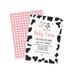 Heilige Koe Ik Ben Eén Roze Gingham Madeliefje Ver Kaart