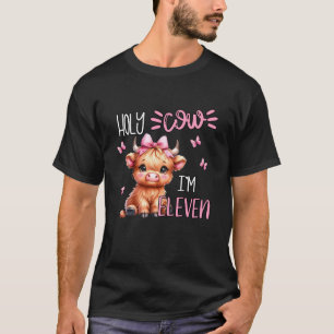 Heilige Koe Ik Ben Elf 11 Schotse Hooglander Print T-shirt