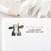 Heilige Koe Ik ben One Pink Floral Return Address  Etiket (Insitu)