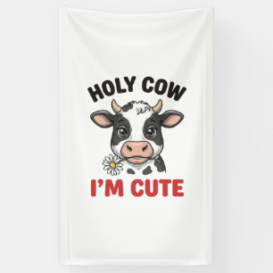 Heilige Koe Ik Ben Schattig Grappige Koe Vintage G Spandoek