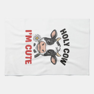 Heilige Koe Ik Ben Schattig Grappige Koe Vintage G Theedoek
