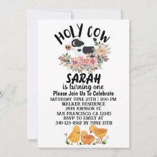 Heilige Koe Jongen Meisje draait op een verjaardag Kaart