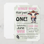 Heilige Koe Land Verjaardagsfeestuitnodiging Kaart (Voorkant / Achterkant)