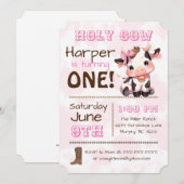 Heilige Koe Land Verjaardagsfeestuitnodiging Kaart (Voorkant / Achterkant)