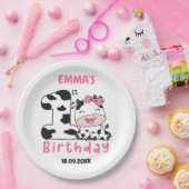 Heilige Koe Meisje 1e Verjaardagsfeestje Papieren Papieren Bordje (Feest)
