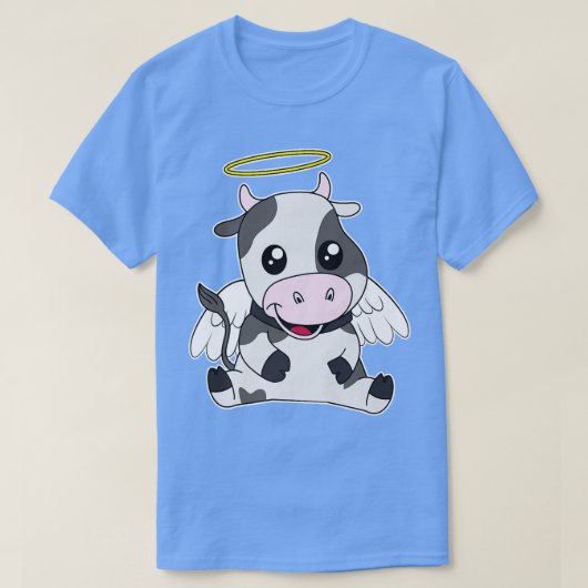 Heilige Koe Pun Cute Manga Kawaii Cattle Heaven Fa T-shirt (Design voorkant)