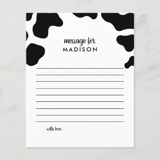 Heilige Koe Theme Birthday Time Capsule Note (Voorkant)