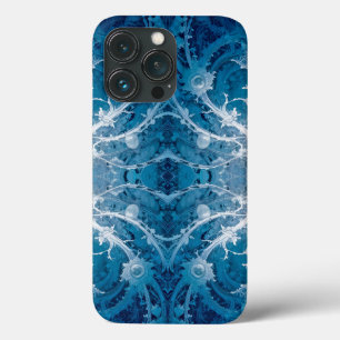 Heilige Kosmische Stroom - Blauw Zilver Symmetrie iPhone 13 Pro Hoesje