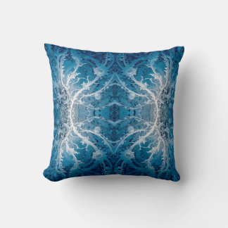 Heilige Kosmische Stroom - Blauw Zilver Symmetrie Kussen