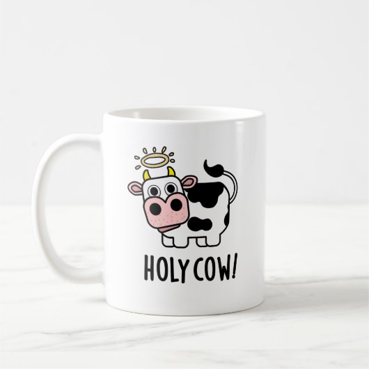 Heilige Kow Cute Animal Pun Koffiemok (Links)