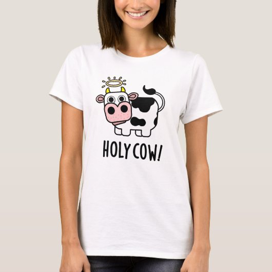 Heilige Kow Cute Animal Pun T-shirt (Voorkant)