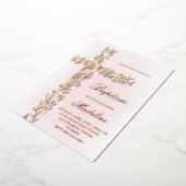 Heilige kruis Doop Folie Uitnodiging (Gedraaid)