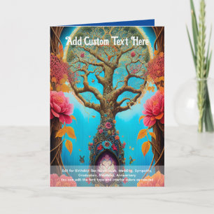 Heilige Kunst Mystieke Boom van het Leven Spiritue Kaart