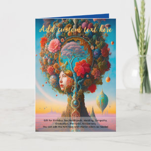 Heilige Kunst Mystieke Boom van het Leven Spiritue Kaart