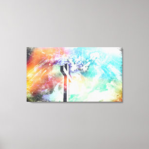 Heilige Land Cross Grunge Art Wrapped Canvas