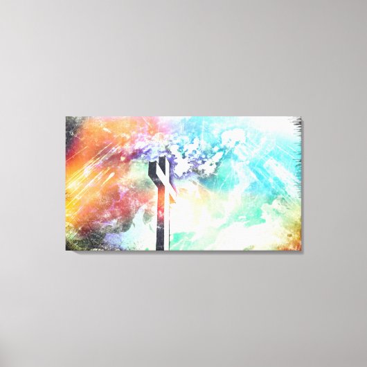 Heilige Land Cross Grunge Art Wrapped Canvas (Voorkant)