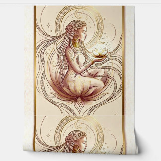 Heilige Lotus Godin Spiritueel Behang
