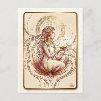 Heilige Lotus Godin Spiritueel  Briefkaart