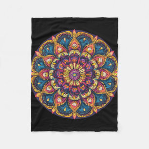 Heilige Lotus Mandala Boho Yoga Meditatie Fleece Deken