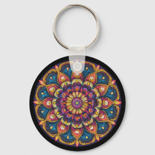 Heilige Lotus Mandala Boho Yoga Meditatie Sleutelhanger