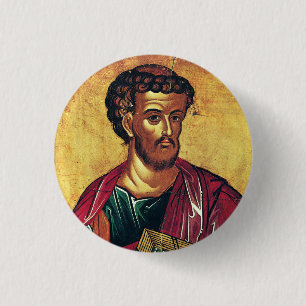 Heilige Lucas de Evangelist Orthodoxe icoon Ronde Button 3,2 Cm