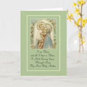 Heilige Maagd Maria houdt Baby Jezus vast met gebe Kaart (Gele Bloem)