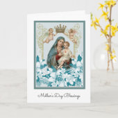 Heilige Maagd Maria Jesus Religious Kaart (Gele Bloem)