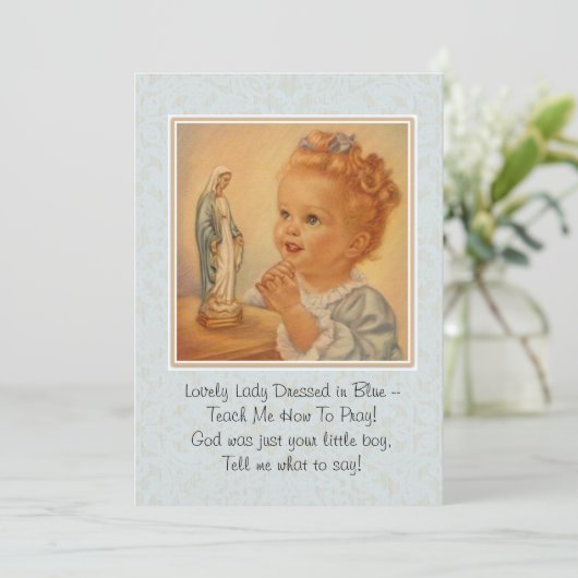 Heilige Maagd Maria Katholiek Gebed Gedicht Kaart (Staand voorkant)