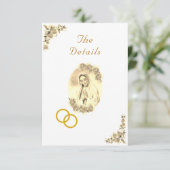 Heilige Maagd Maria Katholieke Sepia Trouwruimte K Informatiekaartje (Staand voorkant)