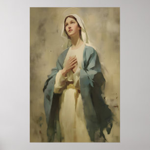 Heilige Maagd Maria Print Katholieke Christelijke