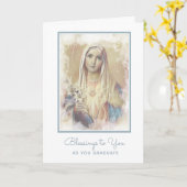 Heilige Maagd Maria Religieuze Bloemen Afstuderen Kaart (Gele Bloem)