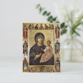 Heilige Maagd met orthodox Christelijk icoon Briefkaart (Staand voorkant)