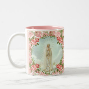 Heilige Maagdelijke Mary Our Dame van Fatima Tweekleurige Koffiemok