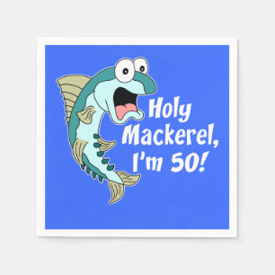 Heilige Mackerel Ik ben 50 Blue 50th Party Napkins Servet