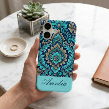Heilige Mandala Spiritualiteit Navyblauw Teal Dama