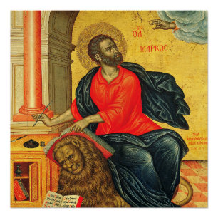Heilige Marcus, de evangelist orthodoxe icoon Perfect Poster