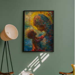 Heilige Maria en Jezus Expressionisme Foto Afdruk