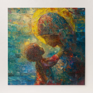 Heilige Maria en Jezus Expressionisme Legpuzzel