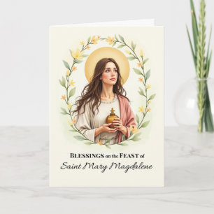 Heilige Maria Magdalena Feestdag Zegeningen Krans Kaart