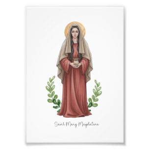 Heilige Maria Magdalena, katholieke heiligenprint Foto Afdruk