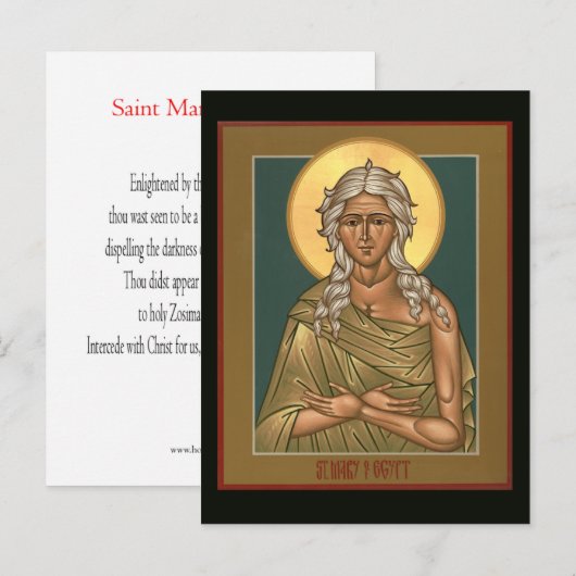 Heilige Maria van Egypte Gebed Kaart (Voorkant / Achterkant)
