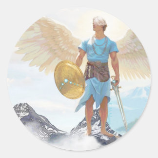 Heilige Michael Aartsengel Bescherming Bescherm on Ronde Sticker