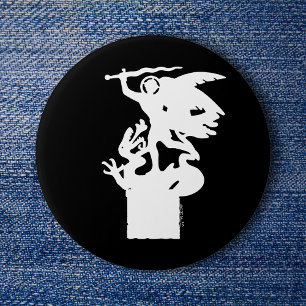 Heilige Michaël en draak (in het wit) Ronde Button 7,6 Cm
