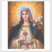 Heilige Moeder Mary Immaculate hart, St Mary, kath Sticker (Vel)