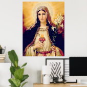 Heilige Moeder Mary immaculeert hart Poster (Thuiskantoor)