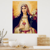 Heilige Moeder Mary immaculeert hart Poster (Keuken)