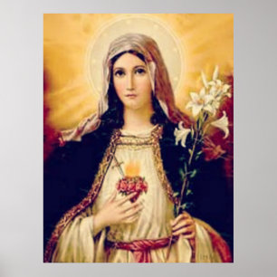Heilige Moeder Mary immaculeert hart Poster