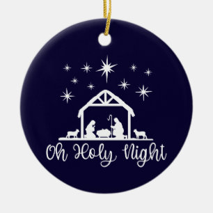 Heilige Nacht Geboorte Familiefoto Keramisch Ornament