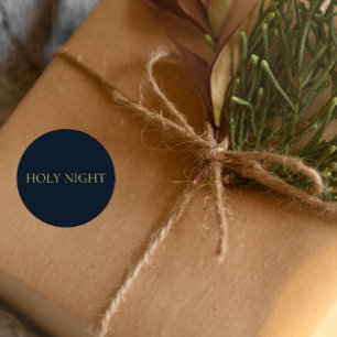 HEILIGE NACHT Marineblauwe kerststicker voor chris Ronde Sticker