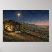 Heilige Nacht Stal Kerststal Poster